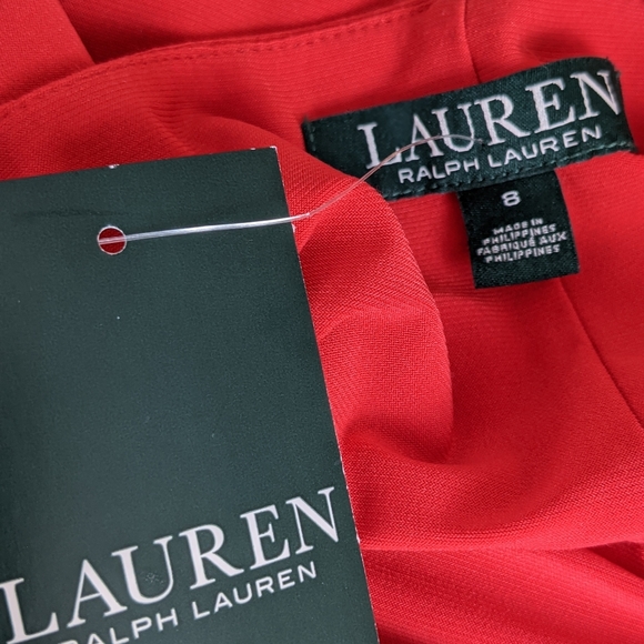 ☀️LAUREN Ralph Lauren NWT cold shoulder dress 8 red - Picture 13 of 17